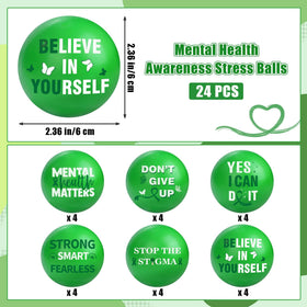 Aneco mental health stress ball green design 02 offers quick calm during study sessions