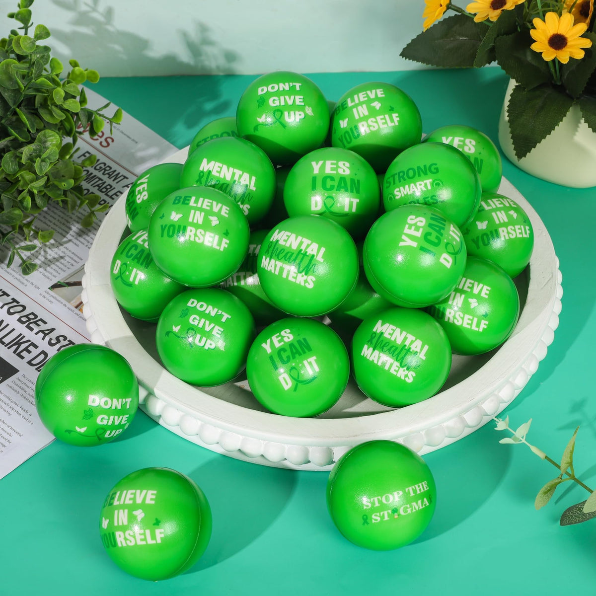 Aneco mental health stress ball mindful-quote design 04 supports resilience during deadlines