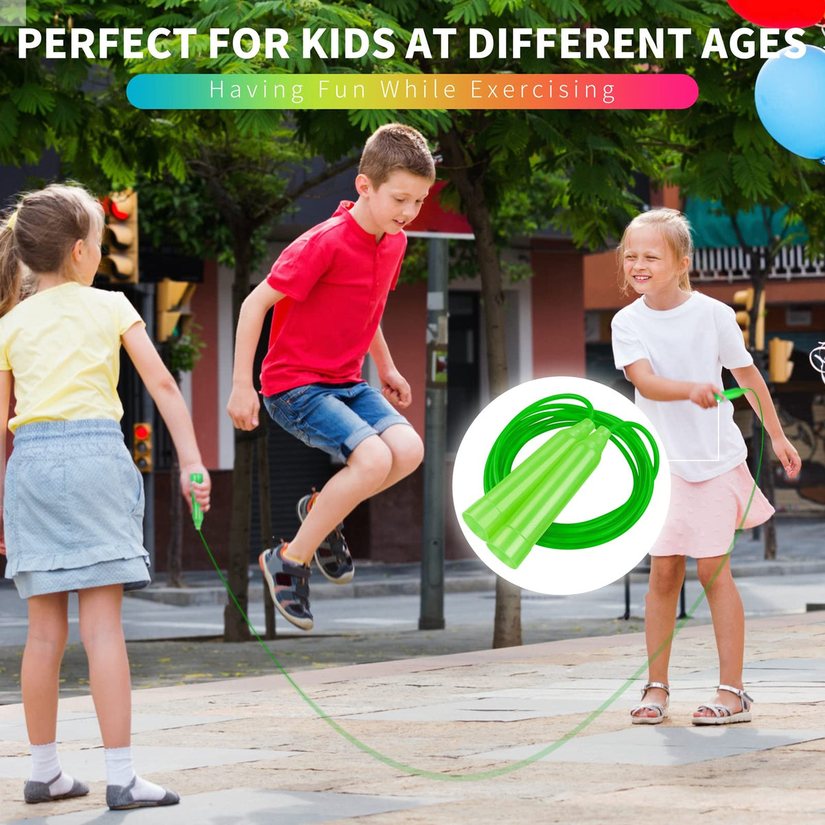 Aneco soft PVC ropes with non-slip handles for comfortable play sessions