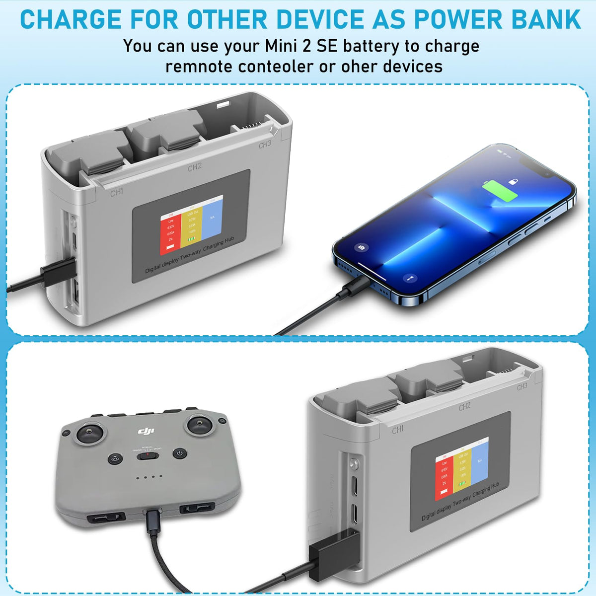 Anegine batteries tested for compatibility with DJI Mini series.