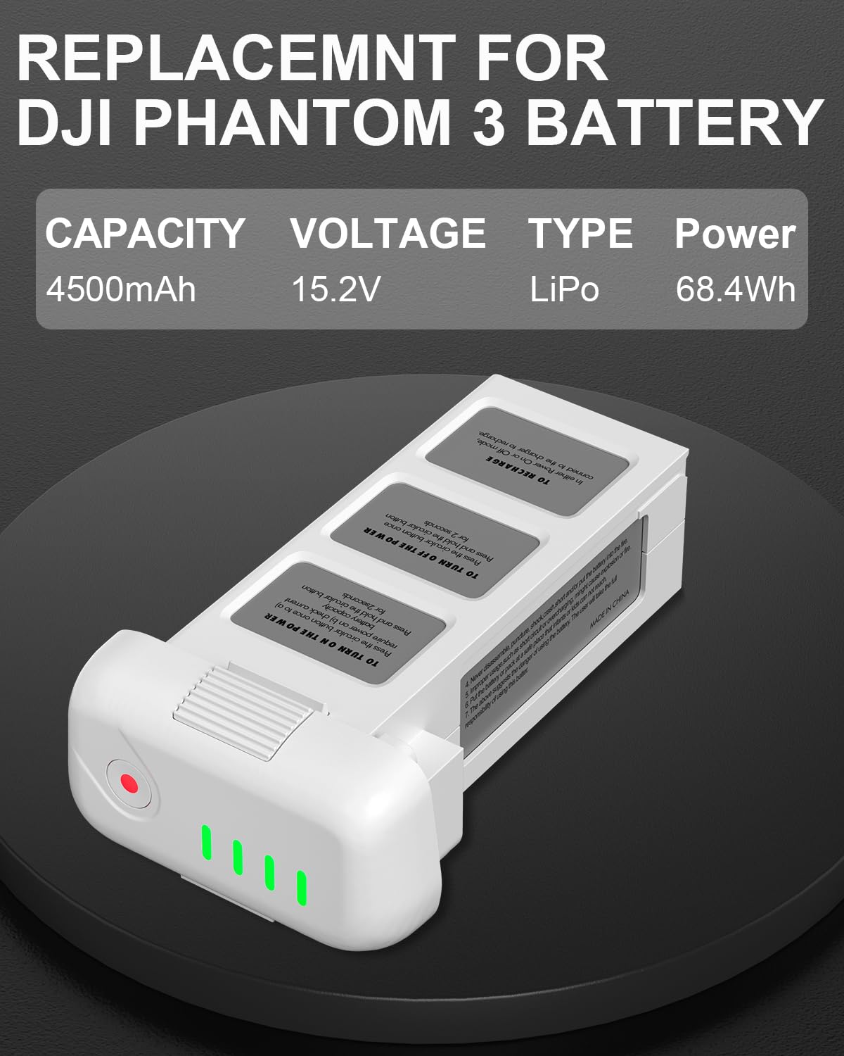 anegine Phantom 3 battery 4500mAh close-up cell detail signals quality