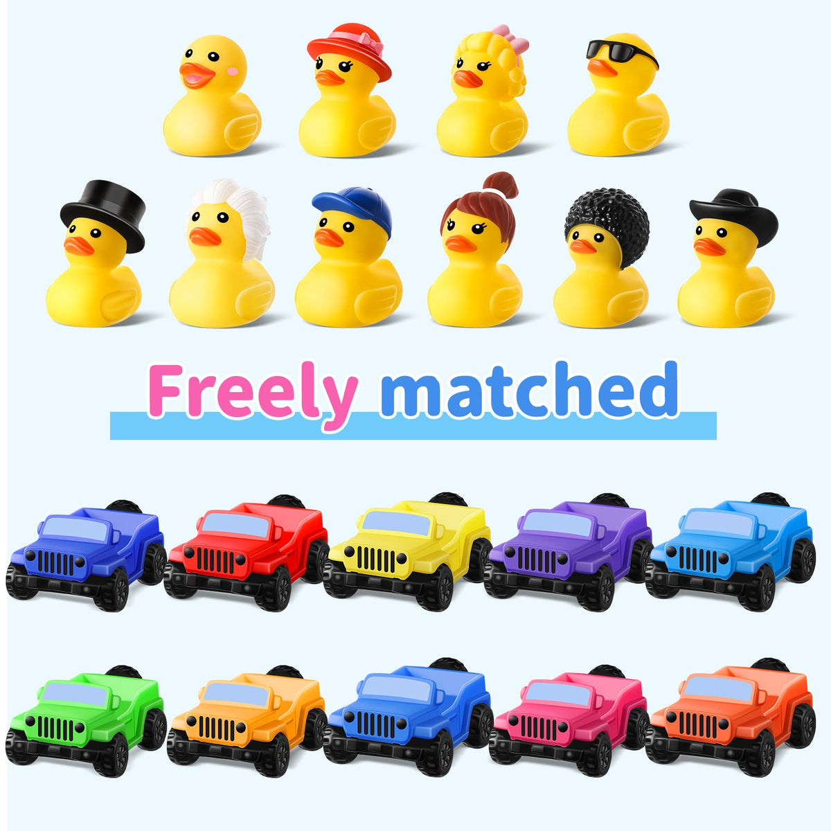 ANGGIKO jeep ducks on dashboard, eye-catching car decor.