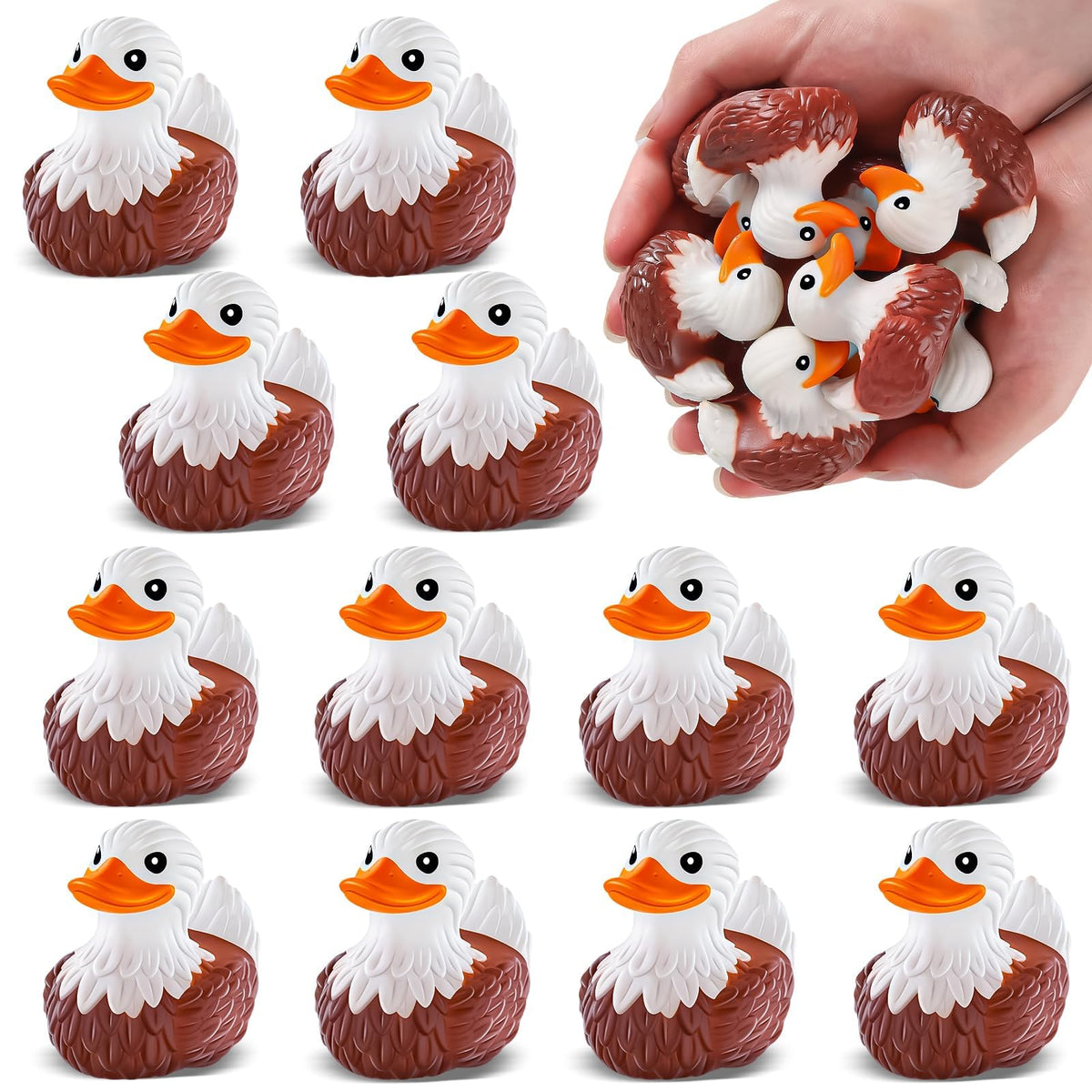 ANGGIKO bald-eagle-ducks close-up showing lifelike wings, ideal for bath time play.