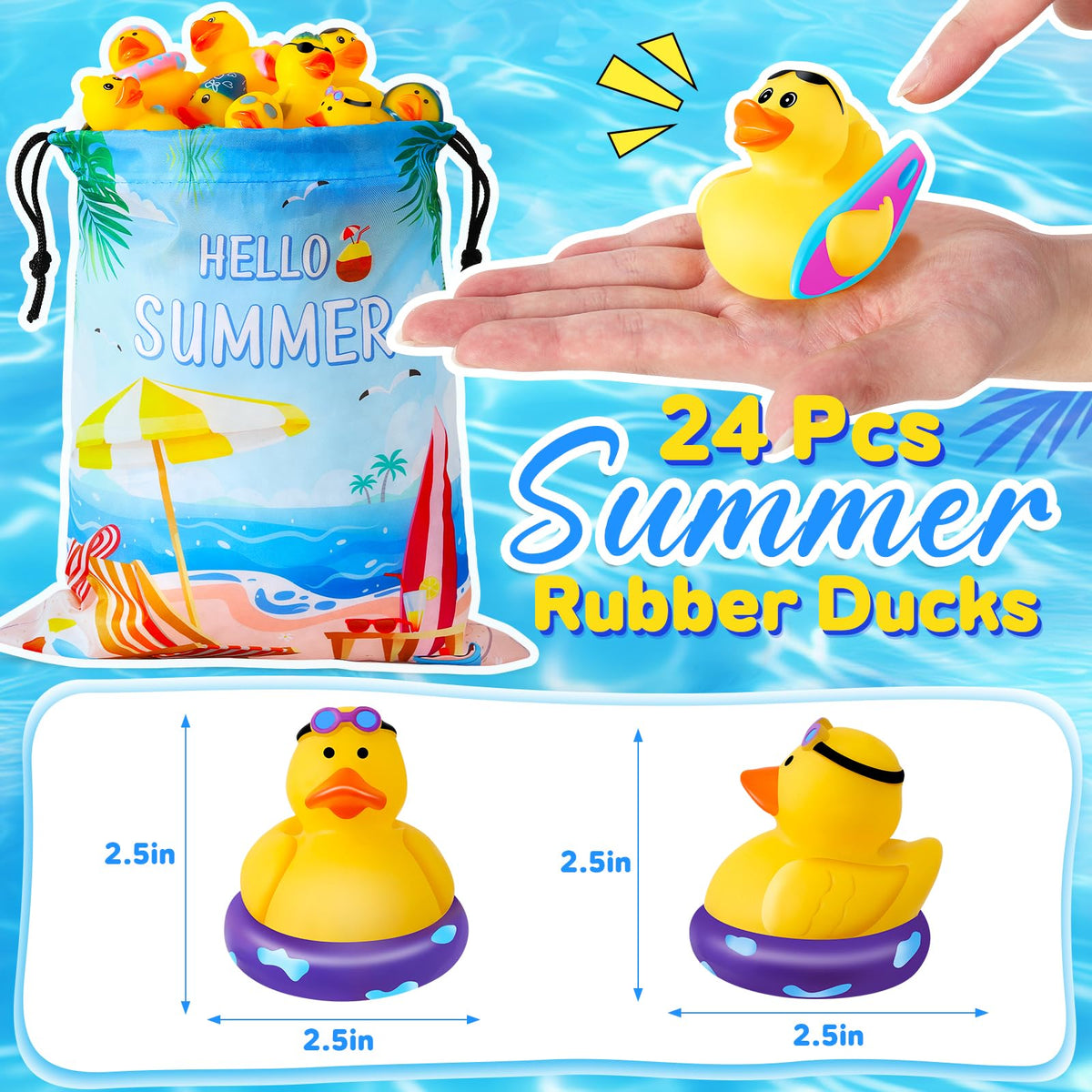 ANGGIKO ducks for jeeps—colorful summer toys for poolside fun.
