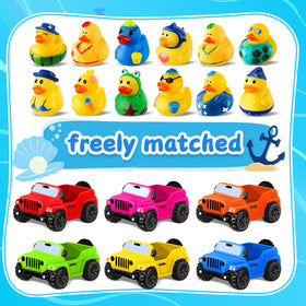 ANGGIKO rubber ducks with cars highlight vibrant colors for eye-catching summer decorations