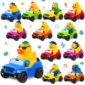 ANGGIKO summer duck jeep set on dashboard for fun car décor and social moments