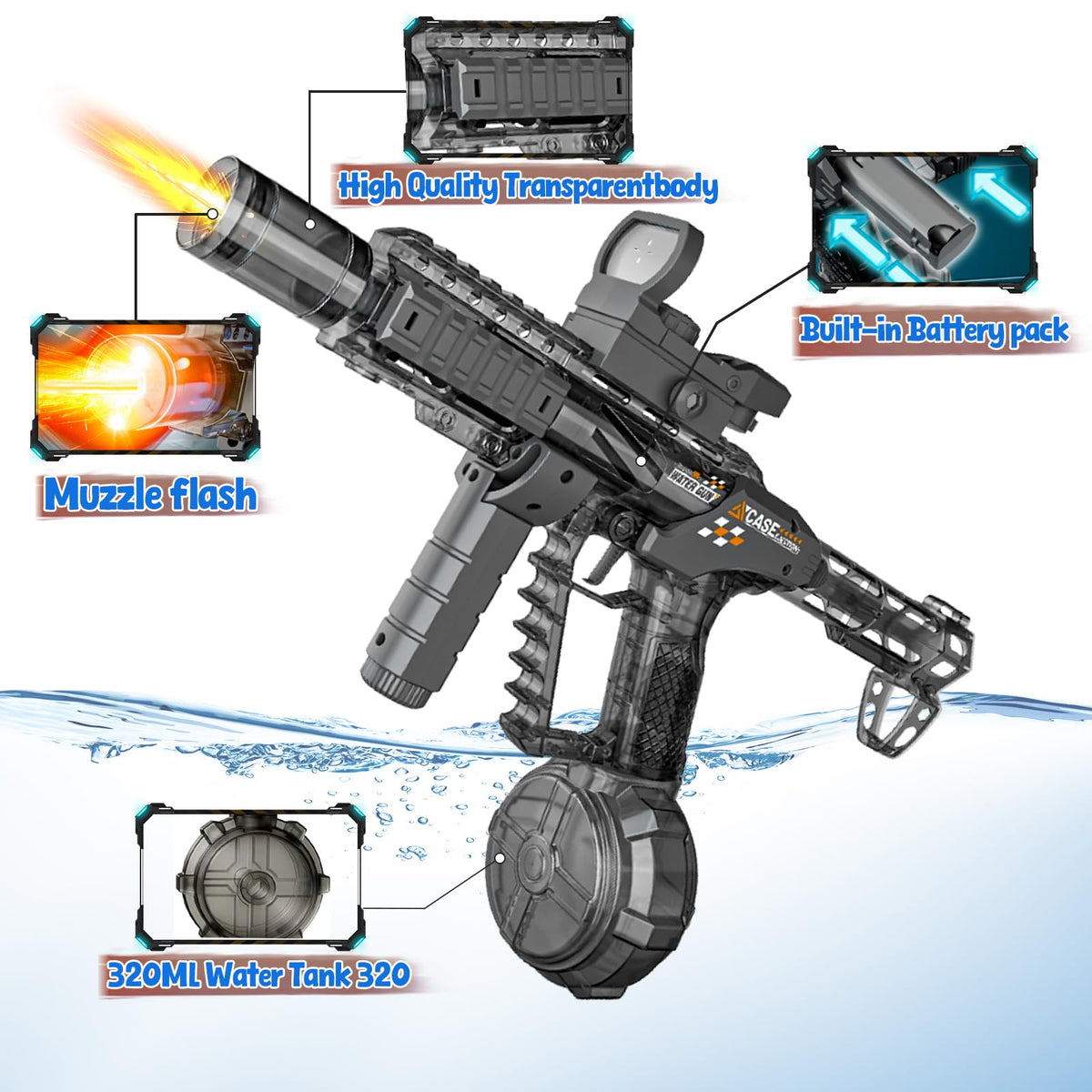 AngKng water blaster demonstrates 32ft range for splashy fun.