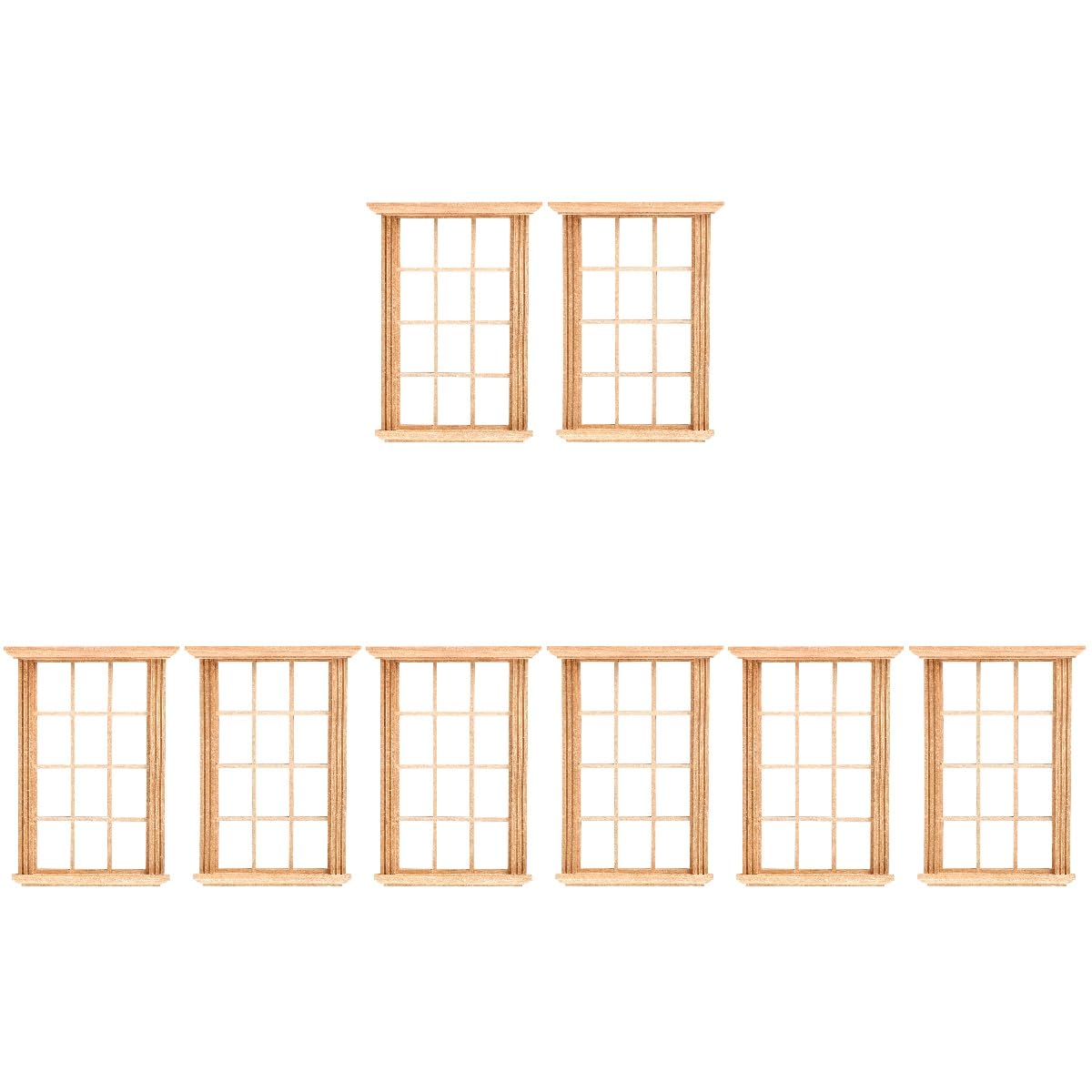 Angoily 12-pane dollhouse windows with lattice for realistic miniature rooms