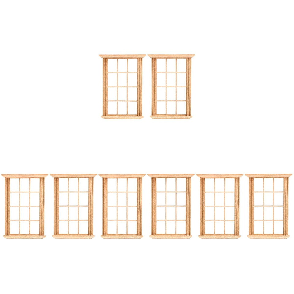 Angoily 12-pane dollhouse windows with lattice for realistic miniature rooms