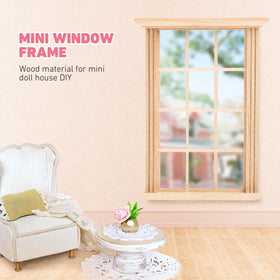 Angoily 12-pane dollhouse windows showing detailed lattice design