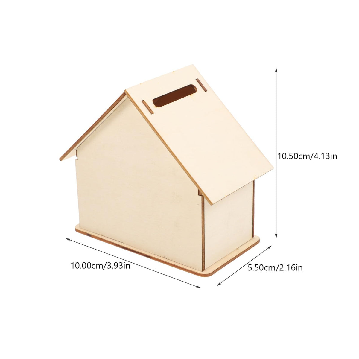 Angoily wooden house piggy bank top slot shows easy deposits