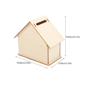 Angoily wooden house piggy bank top slot shows easy deposits