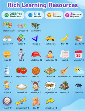 ANhovno double-sided flash cards reveal 510 words for versatile learning sessions