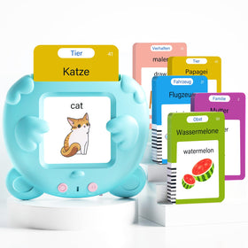 ANhovno German-English flash cards for toddlers with colorful images that encourage bilingual learning