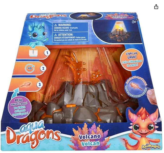 LED lava light in the Animagic Volcano tank creates a dramatic glow for observation