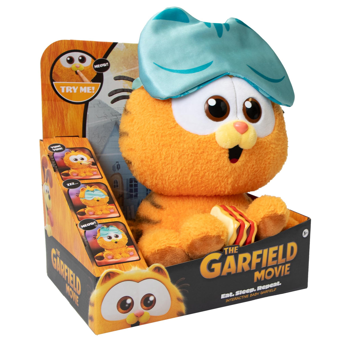 Animagic Baby Garfield plush for ages 3 and up, ideal for imaginative play