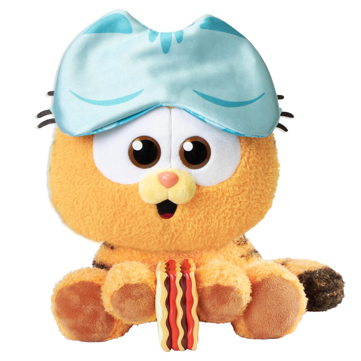 Animagic Baby Garfield nap time plush wearing sleeping mask