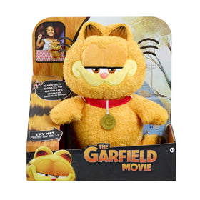 Animagic Goliath Garfield 10-inch dancing plush on display, inviting cuddles and interactive play.