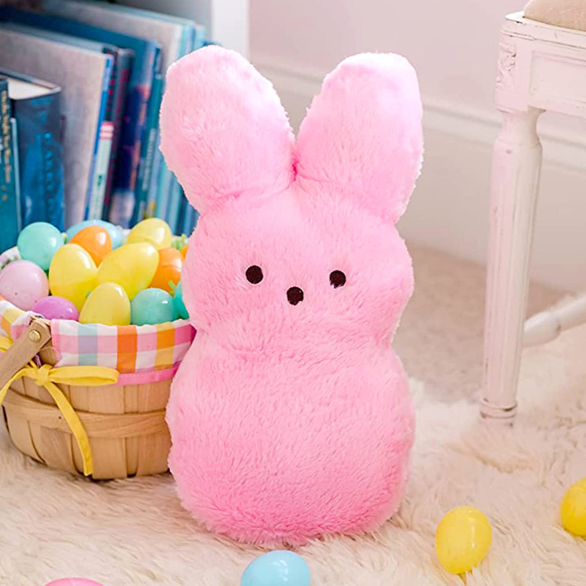 Animal Adventure pink shaggy bunny Peeps plush ready for cuddles and Easter fun.
