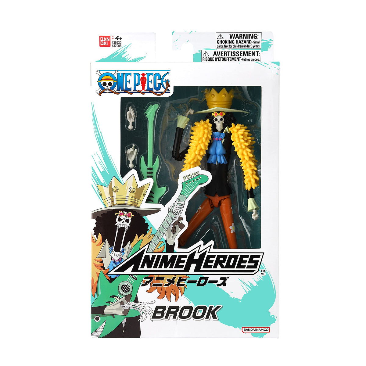 Anime Heroes Brook afro skeleton look emphasizes unique character design.