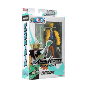 Anime Heroes Brook artwork display-ready figure for shelf presentation.