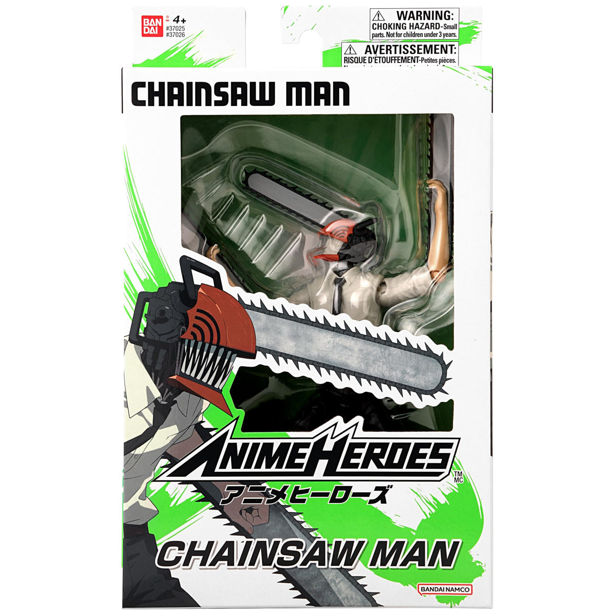 ANIME HEROES Chainsaw Man manga-inspired packaging fronts the display.