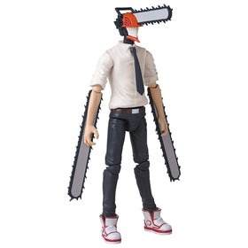 ANIME HEROES Chainsaw Man transformation detail showcases iconic chainsaws.
