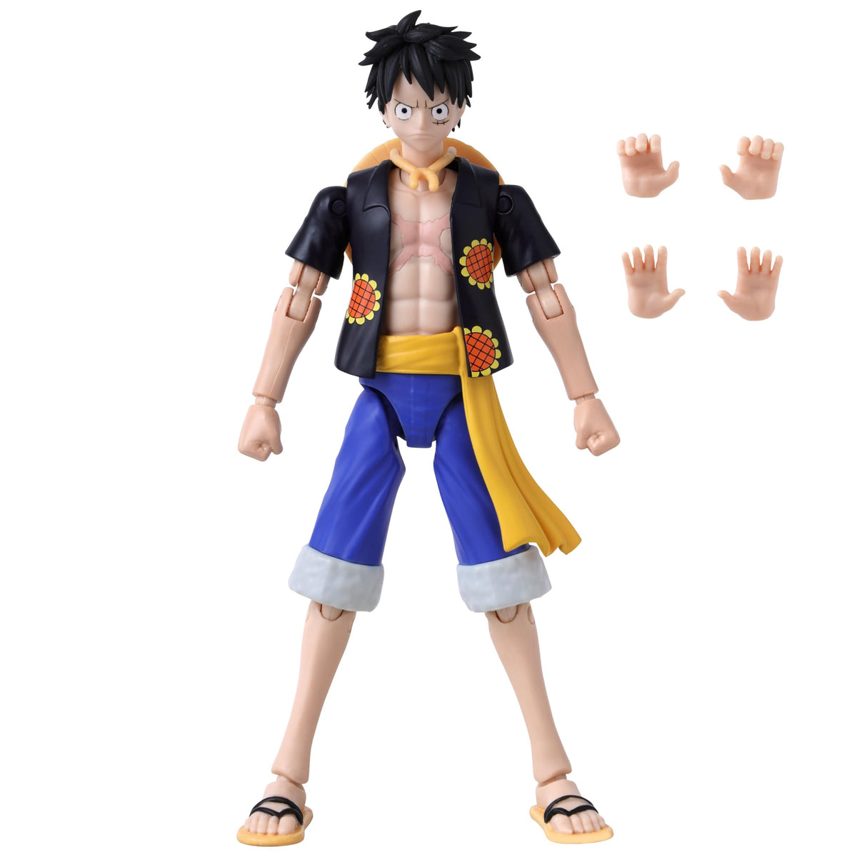 ANIME HEROES Luffy 20-point articulation enables dynamic display poses.