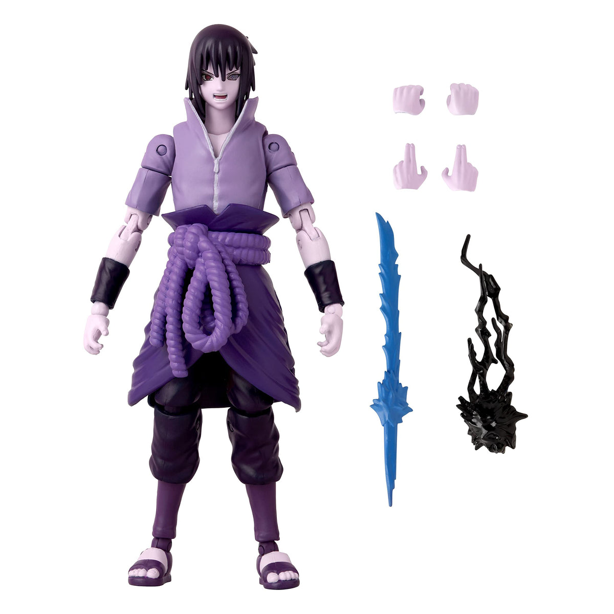 ANIME HEROES Sasuke figure in attack pose offers dynamic posing options.