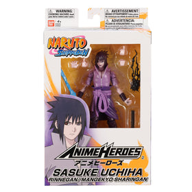 ANIME HEROES Sasuke figure fits 6.5-inch scales on standard display shelves.