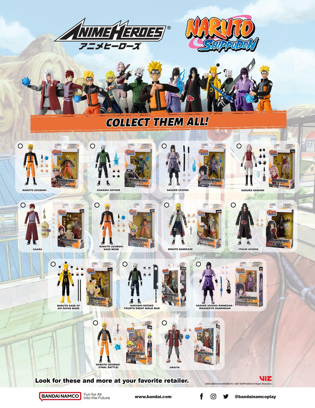 ANIME HEROES Naruto figures expand your collection with additional characters sold separately.