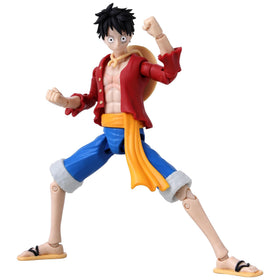 ANIME HEROES One Piece Luffy Renewal front view highlighting detailed sculpt for display.