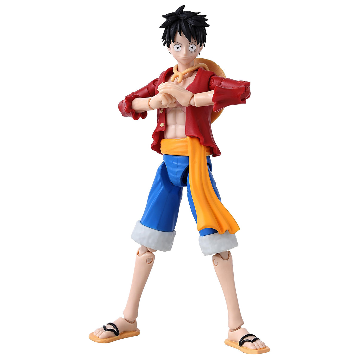 ANIME HEROES One Piece Luffy Renewal side view showing poseability for versatile posing and storytelling.