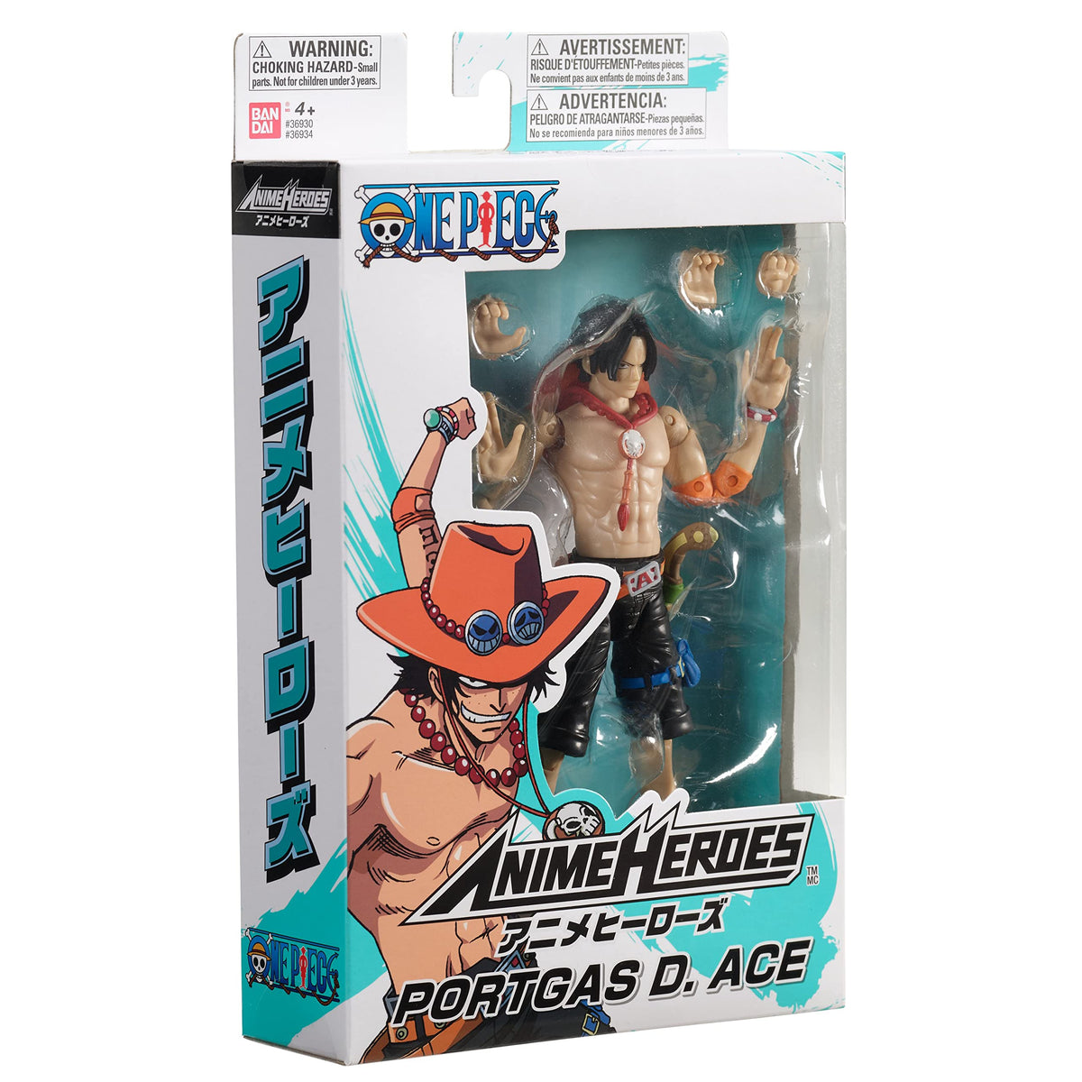 ANIME HEROES Portgas D. Ace back view highlighting emblem and cape