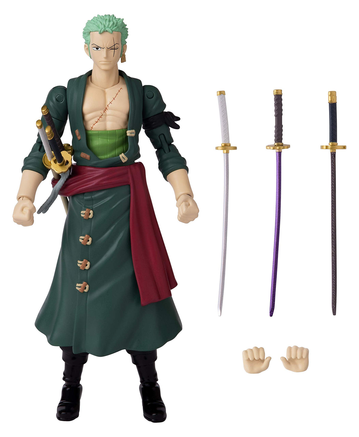 ANIME HEROES Zoro 6.5-inch figure front view for dynamic display.