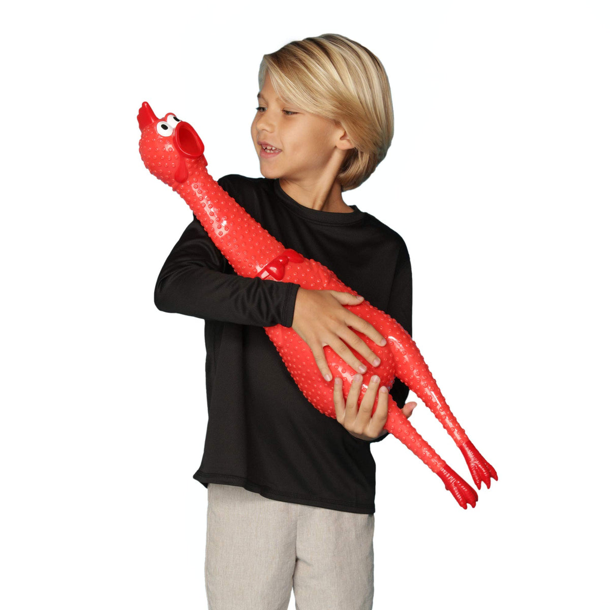 Animolds Bright Holiday Rubber Chicken ready to brighten stockings and parties.