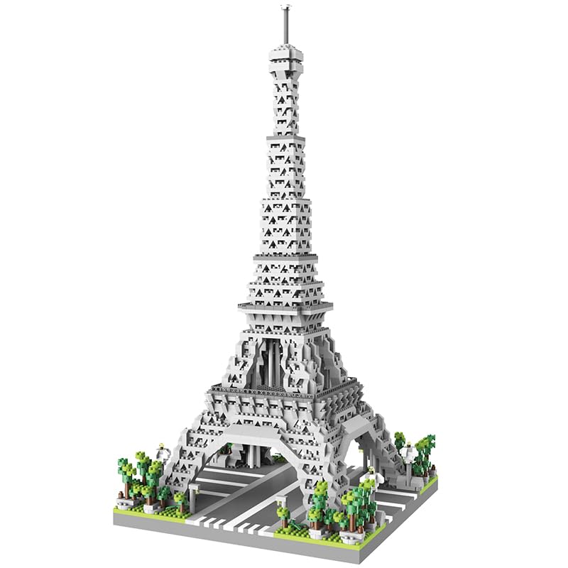 Aningde Eiffel Tower 2600-piece micro blocks detailing a refined display piece