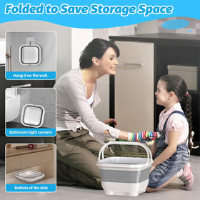Anivia bath toy storage with two handles for quick scooping.