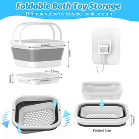 Anivia bath toy tub stand keeps items within reach and dries faster.