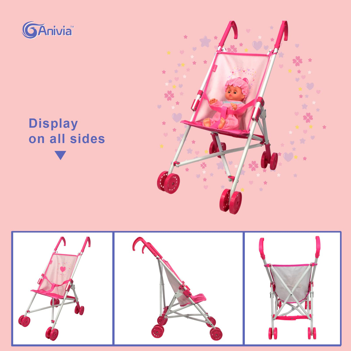 ANIVIA doll bed 1-to-1 model fits up to 18-inch dolls