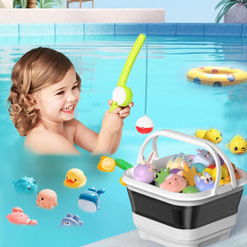 Anivia drain-base bath toy storage reduces drips and keeps shelves clean.
