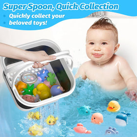 Anivia fast-drying silicone bath toy bin drains toys quickly after bath.