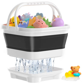 Anivia foldable bath toy storage organizer keeps bathroom clutter in check.