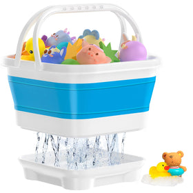 Anivia foldable bath toy storage keeps toys organized and dry.