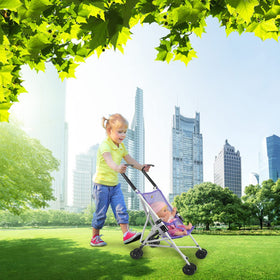 ANIVIA white iron tubes design highlights sturdy, safe doll furniture.