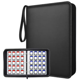 ANIXITECH 300-slots binder front view in black, ideal for portable ACNH card organization.