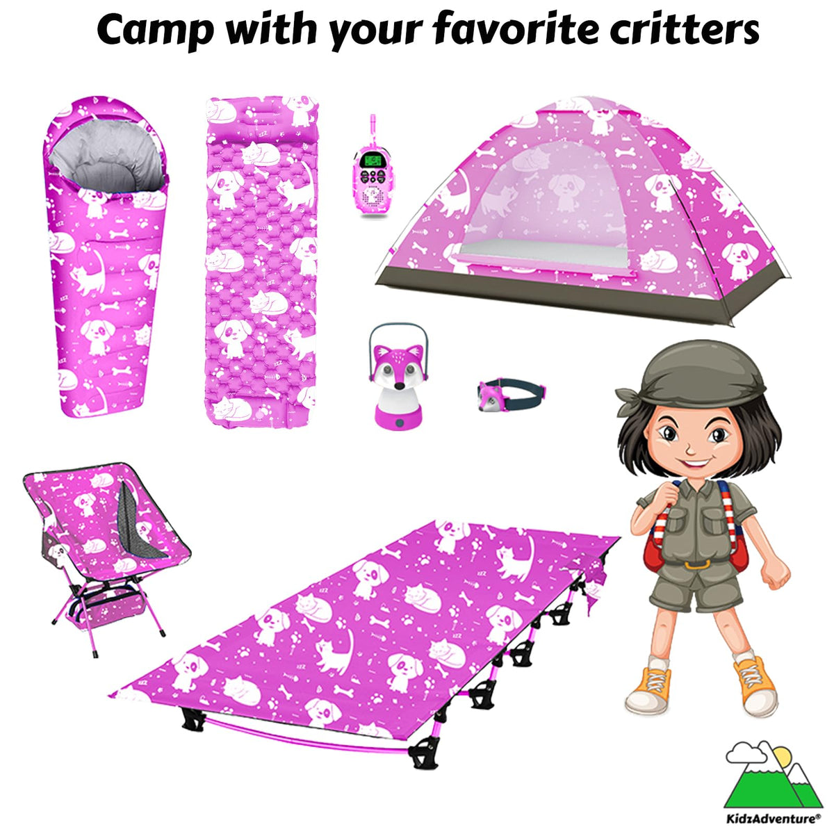 ANJ Outdoors KidzAdventure durable 210D bottom supports sturdy play and overnight use