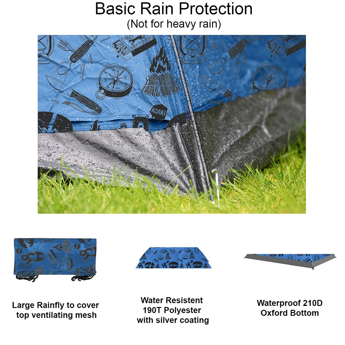 ANJ Outdoors KidzAdventure tent features rainfly coverage for light rain