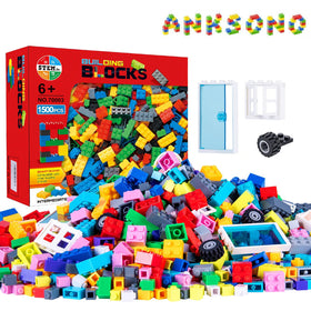 Anksono 1500-piece bricks box with versatile bricks for imaginative building