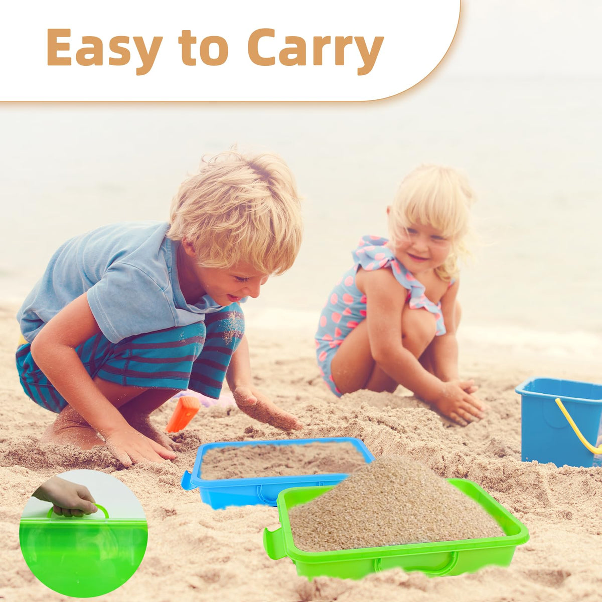 Annchwool sensory bin with removable labels for quick contents